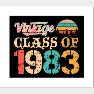 Vintage Class Of 1983 Classic Retro Birthday Gift Men Women Posters and Art